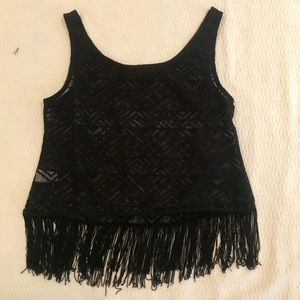Black Aztec Design Crop Top or Cover Up